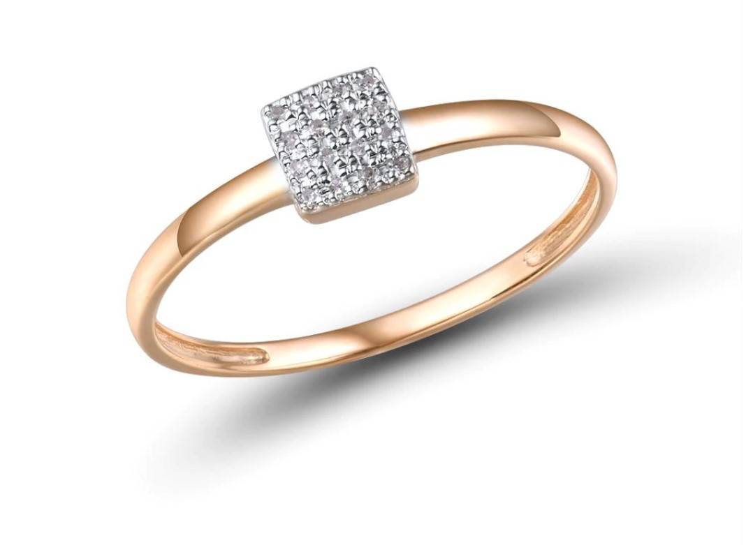 Women's 14K Gold Crystal Square Ring