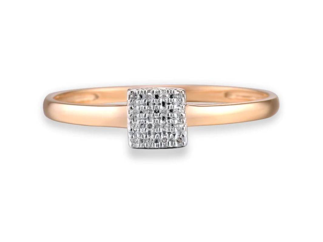 Women's 14K Gold Crystal Square Ring