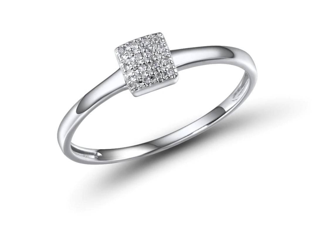 Women's 14K Gold Crystal Square Ring