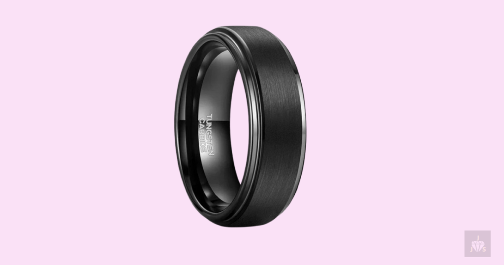 Black Brushed Tungsten Ring